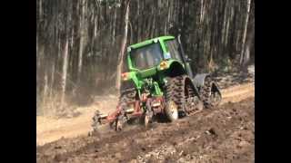 Mascor Soucy Track John Deere Tractor 6930 with 5 Tine Radium Ripper Steep Incline [upl. by Donald988]