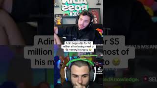 Adin Ross amp Cheesur BEG xQc For 5 MILLION Loan 😭 shorts adinross cheesur [upl. by Olleina]