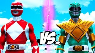 MIGHTY MORPHIN RED RANGER VS GREEN RANGER  POWER RANGERS BATTLE [upl. by Tavy194]