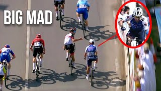 Mark Cavendish Tantrum after Sprint Deviation  Tour of Oman 2022 Stage 6 [upl. by Autry]