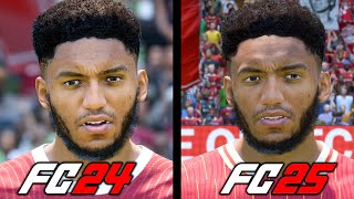 FC 24 vs FC 25  Liverpool Player Faces Comparison [upl. by Malva]