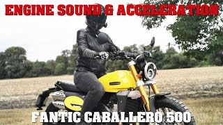 Fantic Caballero 500 Scrambler  Exhaust Sound amp acceleration [upl. by Ahcirt]