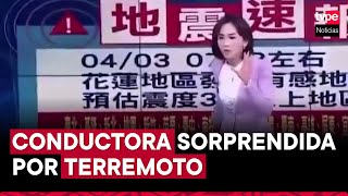 Taiwán conductora fue sorprendida por terremoto de 75 en vivo [upl. by Acimehs955]