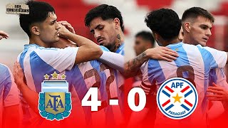 🚨ARGENTINA 4 VS 0 PARAGUAY ¡¡ LA ALBIRROJA HUMILLADA POR LOS CEBOLLITAS ¡¡  AMISTOSO SUB23 [upl. by Attelrahc987]