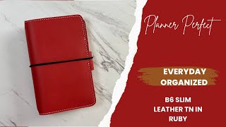 Planner Perfect  TN leather B6 slim Everyday Organized Ruby [upl. by Ahsekram]