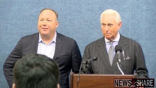 Alex Jones  Roger Stone quotInfowars Invades The Swampquot Full Press Conference [upl. by Zerat631]