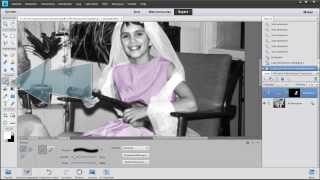 Een zwart wit foto inkleuren met Photoshop Elements 11 [upl. by Nurat]