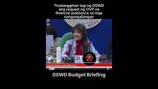 DSWD Rejects OVP Request For Financial Assistance [upl. by Gilmour495]