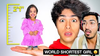 Indian Boy React On World’s Shortest Women 😮  Watch Full Video  World’s Smallest Girl  Reaction [upl. by Reviel]