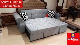 Molty foam  Sofa cum bed  Sofa combed  10 Years Warranty  03048375757   Ashraf Furniture [upl. by Juliet]