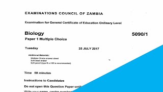 Biology paper 1 2017 gce [upl. by Bunnie]