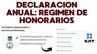 Declaración Anual por Honorarios Servicios Profesionales [upl. by Anhej67]