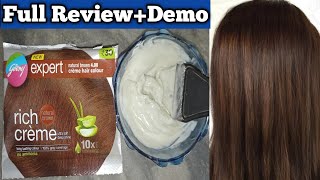 Godrej Expert Rich Creme Hair Color Natural Brown ReviewDemo  how to Color Hair At Home [upl. by Eiffub]