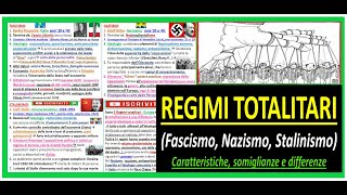 ✅ I REGIMI TOTALITARI Fascismo Nazismo Stalinismo  caratteristiche somiglianze e differenze [upl. by Nyar]