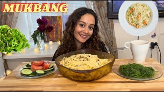 MUKBANG СЛИВОЧНАЯ ПАСТА С МИДИЯМИ 🍝 ЧУКА 🥗 ОДИНОЧЕСТВО 💔 САМЫЙ БЕЗУМНЫЙ ПОСТУПОК 😳 [upl. by Bodi]