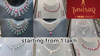 Tanishq diamond necklace design with price  New diamond necklace with diamond earrings design [upl. by Rouvin687]