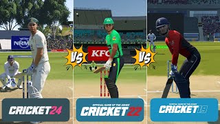 Cricket 24 vs Cricket 22 vs Cricket 19 The Ultimate Graphics amp Gameplay Comparison [upl. by Grobe]