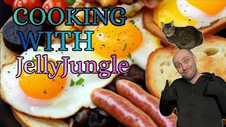 Cooking sausage egg bagel with jellyjungle [upl. by Tnelc]