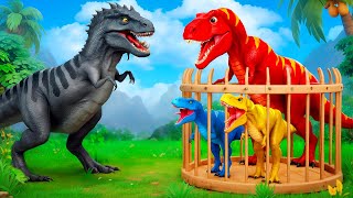 Brave TRex’s Heroic Rescue of Family Dinosaurs from Evil Tyrannosaurus Jurassic Adventures [upl. by Tildie]