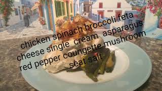 spinach and feta chicken with creamed mushrooms and mixed veg [upl. by Idleman744]