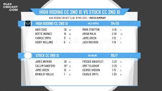 High Roding CC 2nd XI v Stock CC 2nd XI [upl. by Adym]