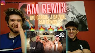 AM Remix  Nio Garcia x J Balvin x Bad Bunny REACCION 🤯 [upl. by Enialehs]