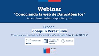 Webinar Datos Abiertos  Centro de Estudios Mineduc [upl. by Yrreb592]