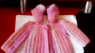 Tuto gilet bébé aux rangs raccourcisbrassière bébé à manches à raglancardigan part 11 [upl. by Akyeluz870]