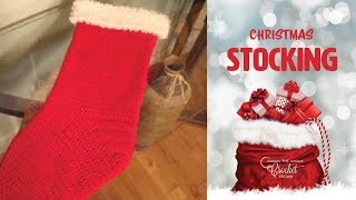 How To Crochet Christmas Stocking  EASY  The Crochet Crowd [upl. by Afital]