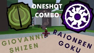 SHINDO LIFE ONE SHOT GIOVANNI  SHIZEN and RAION RENGOKU COMBO [upl. by Tikna75]