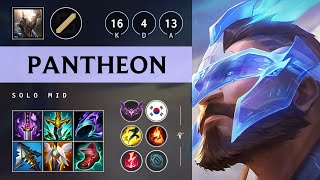 Pantheon Mid vs Yone Triple Kill Unstoppable  KR Master Patch 1420 [upl. by Einra231]