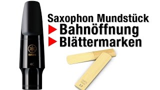 Saxophon Mundstück Bahnöffnung und Blätter Reeds  Saxophon lernen [upl. by Htnicayh]