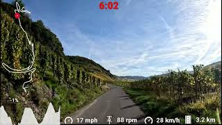 30 minute Indoor Cycling Workout 🚴‍♀️🍂🍁🌞 Mosel Germany Garmin 4K Video [upl. by Sirap]