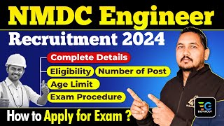 NMDC Engineer Vacancy 2024 ⚙️Complete Notification📄Eligibility ✅and Application Details Explained 🔍 [upl. by Tressia]