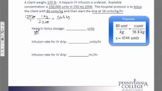 Weight Dose 4 Heparin bolus and drip [upl. by Marfe348]