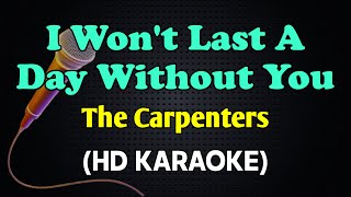 I WONT LAST A DAY WITHOUT YOU  The Carpenters HD Karaoke [upl. by Joann855]