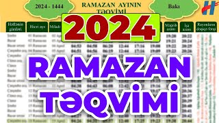 Ramazan ayının TƏQVİMİ 2024  Orucluq təqvimi 2024  Ramazan 2024 [upl. by Arbe]