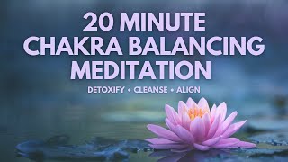 20 Minute Chakra Balancing Meditation  Energetic Alignment  Detoxify [upl. by Hafirahs]