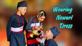 Wearing Newari Dress for the first time guransaayushidhakal9090 [upl. by Shu]