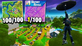 I Got 100 Fans to Scrim by ONLY LANDING at RISKY REELS craziest scrim yet [upl. by Jt246]