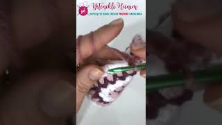 Motif Birleştirmede Zigzag Tekniği  Tığ İşi Örgü Teknikleri shorts short örgü crochet motif [upl. by Zosi670]