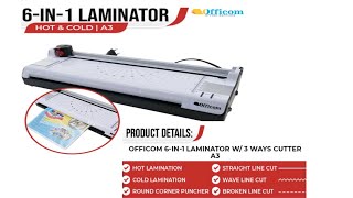 Unboxing Officom 6 in 1 HotCold Laminator A3 [upl. by Dougy]