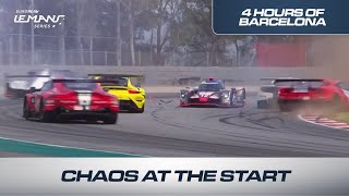 Chaotic race start in Barcelona  4 Hours of Barcelona 2023  ELMS [upl. by Raychel]