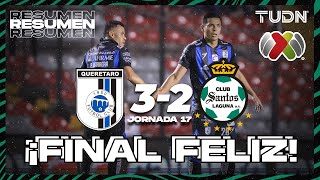 HIGHLIGHTS  Querétaro 32 Santos  Liga Mx AP2024  J17  TUDN [upl. by Atteuqnas]