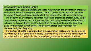 Universality of human rights [upl. by Sairahcaz]