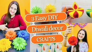 3 Easy Diwali Paper Decor hanging  Diwali decor paper crafts  Diwali Decorations ideas [upl. by Tonie]