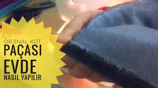 Evde Orjinal Kot Paçası Nasıl Yapılır   Terzi Tadilat parası vermeye son👖 [upl. by Melita]