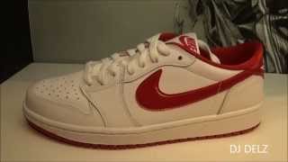 Air Jordan 1 OG Retro Low White Varsity Red Low Sneaker Review [upl. by Nnateragram]