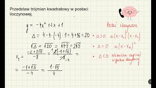 Przedstaw funkcję kwadratową w postaci iloczynowej [upl. by Lincoln]