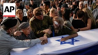 Hundreds attend funeral for soldier killed in Hezbollah drone attack on Israel [upl. by Warde]